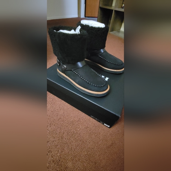 COACH Shearling Moto Boots - Picture 3 of 16